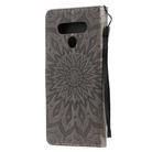 For LG Stylo 6 Pressed Printing Sunflower Pattern Horizontal Flip PU Leather Case Holder & Card Slots & Wallet & Lanyard(Grey) - 3