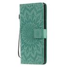 For LG Stylo 6 Pressed Printing Sunflower Pattern Horizontal Flip PU Leather Case Holder & Card Slots & Wallet & Lanyard(Green) - 1