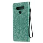 For LG Stylo 6 Pressed Printing Sunflower Pattern Horizontal Flip PU Leather Case Holder & Card Slots & Wallet & Lanyard(Green) - 2