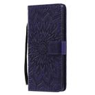 For LG Stylo 6 Pressed Printing Sunflower Pattern Horizontal Flip PU Leather Case Holder & Card Slots & Wallet & Lanyard(Purple) - 2