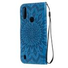 For Motorola Moto E6s (2020) Pressed Printing Sunflower Pattern Horizontal Flip PU Leather Case Holder & Card Slots & Wallet & Lanyard(Blue) - 3