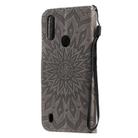 For Motorola Moto E6s (2020) Pressed Printing Sunflower Pattern Horizontal Flip PU Leather Case Holder & Card Slots & Wallet & Lanyard(Grey) - 3