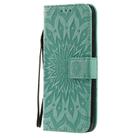 For Motorola Moto E6s (2020) Pressed Printing Sunflower Pattern Horizontal Flip PU Leather Case Holder & Card Slots & Wallet & Lanyard(Green) - 2