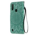 For Motorola Moto E6s (2020) Pressed Printing Sunflower Pattern Horizontal Flip PU Leather Case Holder & Card Slots & Wallet & Lanyard(Green) - 3