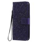 For Motorola Moto E6s (2020) Pressed Printing Sunflower Pattern Horizontal Flip PU Leather Case Holder & Card Slots & Wallet & Lanyard(Purple) - 2