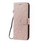 For Motorola Moto E6s (2020) Pressed Printing Sunflower Pattern Horizontal Flip PU Leather Case Holder & Card Slots & Wallet & Lanyard(Rose Gold) - 2