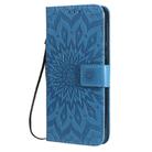 For Huawei Enjoy Z Pressed Printing Sunflower Pattern Horizontal Flip PU Leather Case Holder & Card Slots & Wallet & Lanyard(Blue) - 2