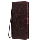 For Huawei Enjoy Z Pressed Printing Sunflower Pattern Horizontal Flip PU Leather Case Holder & Card Slots & Wallet & Lanyard(Brown) - 2