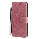 For Huawei Enjoy Z Pressed Printing Sunflower Pattern Horizontal Flip PU Leather Case Holder & Card Slots & Wallet & Lanyard(Pink) - 2