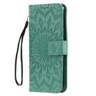 For Huawei Honor X10 Pressed Printing Sunflower Pattern Horizontal Flip PU Leather Case Holder & Card Slots & Wallet & Lanyard(Green) - 2