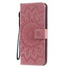For Huawei Honor X10 Pressed Printing Sunflower Pattern Horizontal Flip PU Leather Case Holder & Card Slots & Wallet & Lanyard(Pink) - 2