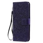 For Huawei Honor X10 Pressed Printing Sunflower Pattern Horizontal Flip PU Leather Case Holder & Card Slots & Wallet & Lanyard(Purple) - 2