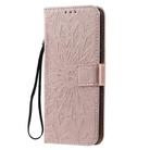 For Huawei Honor X10 Pressed Printing Sunflower Pattern Horizontal Flip PU Leather Case Holder & Card Slots & Wallet & Lanyard(Rose Gold) - 2