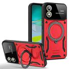 For Motorola Moto E13 Large Window MagSafe Holder Phone Case(Red) - 1
