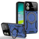 For Motorola Moto E13 Large Window MagSafe Holder Phone Case(Blue) - 1