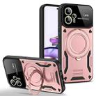 For Motorola Moto G13 Large Window MagSafe Holder Phone Case(Rose Gold) - 1