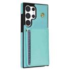 For Samsung Galaxy S23 Ultra 5G Three Fold Card Bag Phone Case with Long Lanyard(Mint) - 3