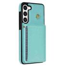 For Samsung Galaxy S23+ 5G Three Fold Card Bag Phone Case with Long Lanyard(Mint) - 3