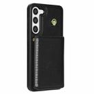 For Samsung Galaxy S23+ 5G Three Fold Card Bag Phone Case with Long Lanyard(Black) - 3