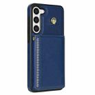 For Samsung Galaxy S23+ 5G Three Fold Card Bag Phone Case with Long Lanyard(Blue) - 3