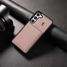 For Samsung Galaxy S23+ 5G Three Fold Card Bag Phone Case with Long Lanyard(Rose Gold) - 2