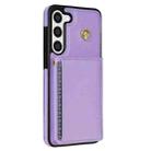 For Samsung Galaxy S23+ 5G Three Fold Card Bag Phone Case with Long Lanyard(Purple) - 3