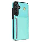 For Samsung Galaxy S23 FE 5G Three Fold Card Bag Phone Case with Long Lanyard(Mint) - 3