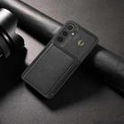 For Samsung Galaxy S23 FE 5G Three Fold Card Bag Phone Case with Long Lanyard(Black) - 2
