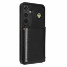 For Samsung Galaxy S23 FE 5G Three Fold Card Bag Phone Case with Long Lanyard(Black) - 3
