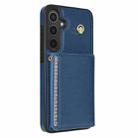 For Samsung Galaxy S23 FE 5G Three Fold Card Bag Phone Case with Long Lanyard(Blue) - 3