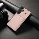 For Samsung Galaxy S23 FE 5G Three Fold Card Bag Phone Case with Long Lanyard(Rose Gold) - 2