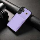 For Samsung Galaxy S23 FE 5G Three Fold Card Bag Phone Case with Long Lanyard(Purple) - 2
