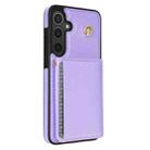 For Samsung Galaxy S23 FE 5G Three Fold Card Bag Phone Case with Long Lanyard(Purple) - 3
