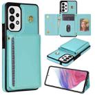 For Samsung Galaxy S20 FE 5G Three Fold Card Bag Phone Case with Long Lanyard(Mint) - 1