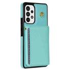 For Samsung Galaxy S20 FE 5G Three Fold Card Bag Phone Case with Long Lanyard(Mint) - 3
