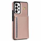 For Samsung Galaxy S20 FE 5G Three Fold Card Bag Phone Case with Long Lanyard(Rose Gold) - 3