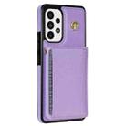 For Samsung Galaxy S20 FE 5G Three Fold Card Bag Phone Case with Long Lanyard(Purple) - 3