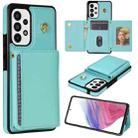 For Samsung Galaxy S20 5G Three Fold Card Bag Phone Case with Long Lanyard(Mint) - 1