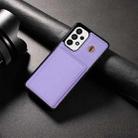 For Samsung Galaxy S20 5G Three Fold Card Bag Phone Case with Long Lanyard(Purple) - 2