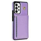 For Samsung Galaxy S20 5G Three Fold Card Bag Phone Case with Long Lanyard(Purple) - 3