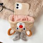 For iPhone 12 Reindeer Hat Plush Full Coverage Phone Case - 1