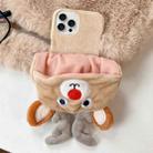 For iPhone 12 Pro Max Reindeer Hat Plush Full Coverage Phone Case - 1