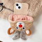 For iPhone 13 Reindeer Hat Plush Full Coverage Phone Case - 1