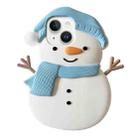 For iPhone 15 Christmas Snowman Silicone Phone Case - 1