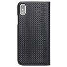 For iPhone X / XS QIALINO Grid Texture Horizontal Flip Leather Case  with Smart View Window & Sleep / Wake-up Function(Black) - 1