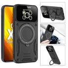For Xiaomi Poco X3 Large Window MagSafe Holder Phone Case(Black) - 3