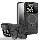 For Xiaomi 14 Pro Large Window MagSafe Holder Phone Case(Black) - 1
