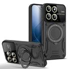 For Xiaomi 14 Large Window MagSafe Holder Phone Case(Black) - 1