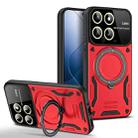 For Xiaomi 14 Large Window MagSafe Holder Phone Case(Red) - 1