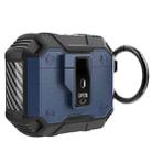 For AirPods 4 Non-slip  Armor Shockproof Earphones Case with Hook(Blue) - 1